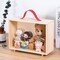 Wooden Display Case for Collectibles, Wood Gift Box Storage Container with Handle and Slide Acrylic Lid, Shadow Box Unfinished Rustic Desktop Box for Dolls, Collections 10.4'' x 3.6'' x 8''